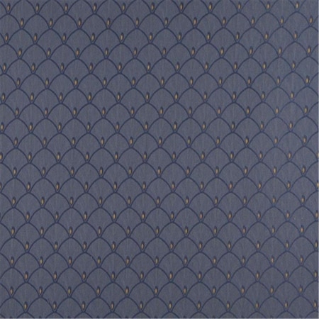 Finefabrics 54 in. Wide , Blue And Gold Fan Jacquard Woven Upholstery Fabric FI1190